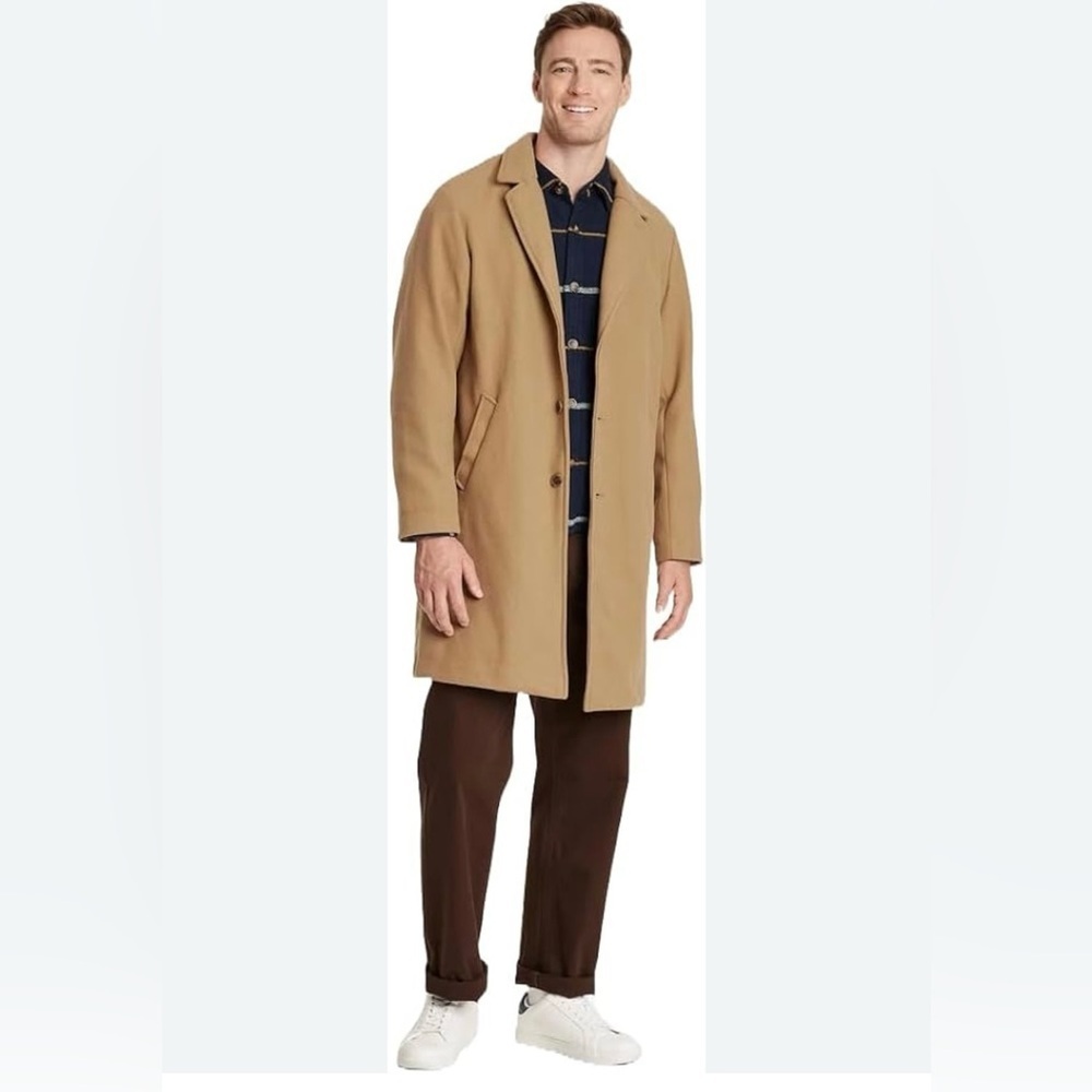 Goodfellow & Co Men's Camel Trench Coat size Large